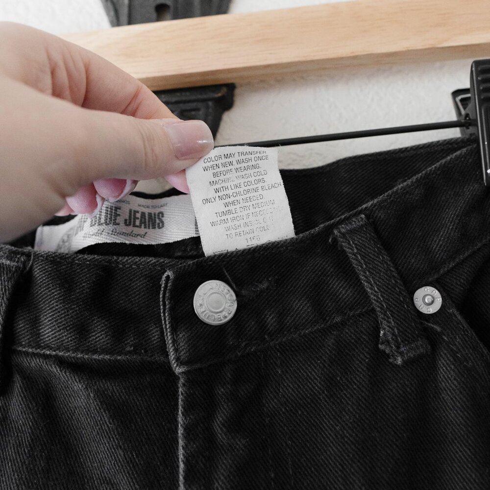 Vintage 90s GAP Black Reverse Fit Jeans | Women’s Size 12L High Rise Made in USA - Picture 3 of 9